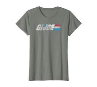 G.I. Joe A Real American Hero Classic Bold Logo Camiseta, Mujer, Verde Militar Jaspeado, XS