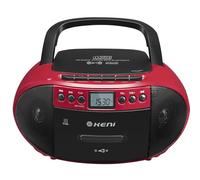 G Keni Boombox - Combo portátil de reproductor de CD y casete, grabadora de cinta de casette con control remoto, radio AM FM, reproducción USB con conector para auriculares, altavoz Bluetooth de 5.1 V