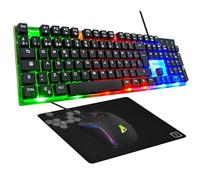 G-Lab Combo Yttrium - Pack Teclado y Raton Gaming, Combo 3 en 1 con Teclado Gaming QWERTY, 105 Teclas, Ratón Gamer 2600 dpi, Alfombrilla de ratón Gamer - PC/PS4/PS5 (Nueva versión)