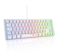 G-Lab Keyz Hydrogen, Teclado Gamer 60% Semimecánico con Cable Azerty, Retroiluminación Multicolor, Mini Teclado Gamer Silencioso, Tamaño Compacto TKL - PC/PS5 (Blanco)