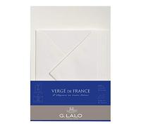 Clairefontaine ES G. Lalo 61400l conjunto 10 hojas y 5 sobres Verge de France A5, 21.30 X 16.30 x 0.80 cm, color blanco
