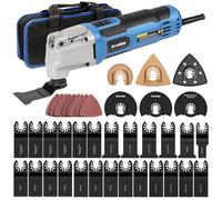 G LAXIA 260W Multiherramienta Oscilante, 15000-22000RPM Eléctricas Herramienta Multifunción Oscilantes,Ajuste de 6 Velocidades, 3° Ángulo de Oscilación,40 Accesorios,con Bolsa de Herramientas