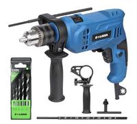G LAXIA Taladro Percutor con Cable 550W, 0-3000 RPM Taladro Eléctrico Percutor, Función 2 en 1, Portabrocas de 13mm,llave de mandril, Empuñadura Giratoria 360°