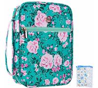 G-LEAF Funda para la Biblia, Funda para Libro, Funda para la Biblia para Mujeres y niñas, patrón Floral con asa, se Adapta a Biblia de tamaño estándar, 9.5 x 6.7 x 2.5 Pulgadas
