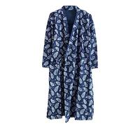 G-LIKE Kimono, camisón de noche unisex, estilo tradicional japonés, yukata, 100 % algodón, primavera, verano, para casa, sauna, albornoz, ropa de dormir ligera y fina, azul oscuro, M