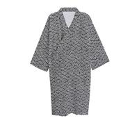G-LIKE Kimono japonés, bata de noche, albornoz tradicional, estilo Yukata de Haori, 100 % algodón, primavera, verano, vestido de casa, albornoz de sauna, Negro para hombre., M