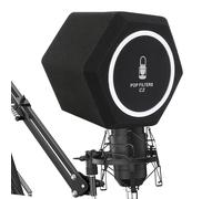 G-MARK Micrófono Protector de Viento Filtro Pop de Aislamiento, Acústico para de Grabación Micrófono, Diseño de Sello de Lados de Espuma Absorbente de Sonido para Reducir y las , Negro