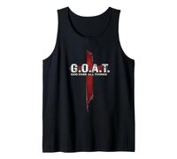 G.O.A.T Dios sobre Todas Las Cosas Cabra Jesús Cristiano Cita Divertida Camiseta sin Mangas