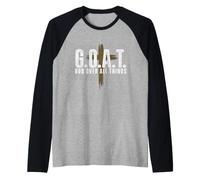 G.O.A.T. Dios sobre Todas Las Cosas - Christian Jesus Faith Church Camiseta Manga Raglan