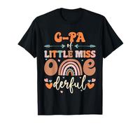 G Pa of Little Miss Onederful 1er Cumpleaños Boho Rainbow Camiseta