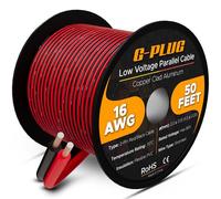 G-PLUG Cable eléctrico de 16 AWG, cable de cobre estañado de 50 pies con aislamiento de PVC flexible, resistente al calor y a la corrosión, para aplicaciones automotrices, marinas, solares, RV y