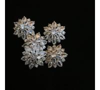 G-RUI 5 botones de cristal de lujo para ropa, botón de vástago de metal de circonita cúbica para abrigo, botones decorativos de costura para camisas (CX-027)