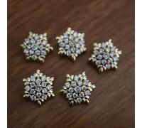 G-RUI 5 botones de cristal de lujo para ropa, botón de vástago de metal de circonita cúbica para abrigo, botones decorativos de costura para camisas (K-208) (dorado)