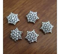 G-RUI 5 botones de cristal de lujo para ropa, circonita cúbica, botón de vástago de metal para abrigo, botones decorativos de costura para camisas (K-208) (plateado)