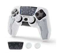 G.S.TAC - Juego de fundas para controlador táctico compatible con PS5, funda de silicona antideslizante compatible con controlador PS5, 2 empuñaduras para el pulgar y 2 calcomanías, compatible con