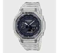 Casio Reloj Cuarzo Hombre 48.00mm con dial Digital Negro y Correa de Plastic/Resin Bracelet Transparente GA-2100SKE-7AER