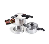 G-sola Set De Ollas A Presión 4 l Y 6 l - Acero Inoxidable 18/10, Triple Seguridad, Cocción Rápida Y Súper Rápida, Aptas Todo Tipo De Cocinas, Incluye Tapa, Cestillo Y Recetario David De Jorge