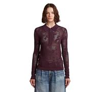 G-STAR 8719965012981 Pointelle Slim Polo Knit Wmn Sweater, Rojo Maroon D26657-b754-671, M