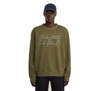G-STAR 8719965012981 Sudadera para Hombre Texto Graphic R Sw, Verde (Dark Olive D27094-e209-c744), L