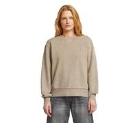 G-STAR 8719965012981 Sudadera para Mujer Washed A Line Script Sw Wmn, Beige (Dk Brick Smokey GD D27173-d969-h714), S