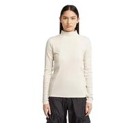 G-STAR A Line Slim Rib Mock T LS Wmn Camiseta, Blanco Milk D26905-e136-111, Mujeres