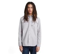 G-STAR Camisa CPO Regular para Hombre, Multicolor (correct grey/white oxford D23583-C895-C760), S