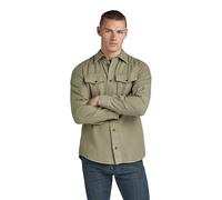 G-Star Raw Camisa de hombre Slim de manga larga. Verde militar S