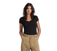 G-STAR Camiseta básica Cuello de Pico para Mujer, Negro (Black D07211-3310-990), M