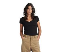 G-STAR Camiseta básica Cuello de Pico para Mujer, Negro (Black D07211-3310-990), XL