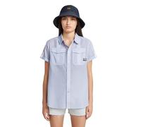 G-STAR Camiseta con Botones para Mujer, Deep Wave Micro Stripe D26132-d925-h065, XS