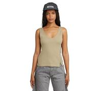 G-STAR Camiseta de Tirantes para Mujer con Cremallera asimétrica, Marrón Light Toggee D26226-d275-c626, S