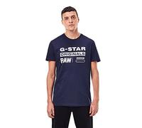 G-STAR Camiseta Graphic 8 para Hombre, Azul (sartho blue D14143-336-6067), L