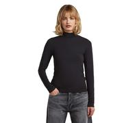 G-STAR Camiseta Mock Slim para Mujer, Negro (dk black D27968-E299-6484), L