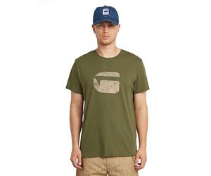 G-Star Camiseta para Hombre con Estampado de Dedos Burger R T, Verde Shadow Olive D26041-c506-b230, S