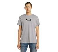 G-Star Camiseta para Hombre Old Skool Logo R T, Gris Grey Alloy D25967-c812-g276, L