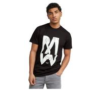 G-Star Camiseta para Hombre Raw Denim Ilustración R T, Negro Dk Black D25676-c336-6484, XS