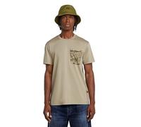 G-STAR Camiseta para Hombre Shadow Woven Camo Pocket R T, Beige (Light Toggee D26048-d975-c626), L