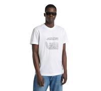 G-Star Camiseta para Hombre Stitch Burger R T, Blanco White D25674-c336-110, XS