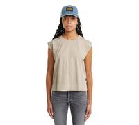 G-Star Camiseta para Mujer con Cremallera Trasera Overdyed SS T Wmn, Beige (Dk Brick GD D26421-c261-d848), S