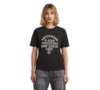 G-STAR Camiseta Text Graphic para Mujer, Negro (dk black D27104-336-6484), XXL