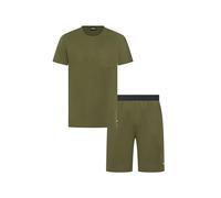 G-STAR Conjunto de Camiseta y pantalón Corto para Dormir para Hombre, Verde Oliva Oscuro, XL