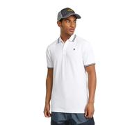 G-STAR Dunda Slim Stripe Polo para Hombre, Blanco (White D17127-5864-110), XL
