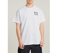 G-Star G-Star - Camiseta de algodón ecológico Barcode Back de hombre. Blanco Talla 40