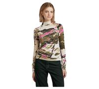 G-STAR Lecite Slim Turtle Wmn LS Camiseta, Whitebait Pop Multi Camo D23271-d251-c374, XS Mujeres