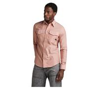 G-STAR Marine Slim Long Sleeve Shirt, Camisetas para Hombre, Multicolor (Burned Orange/White Oxford D24963-7665-d140), XL