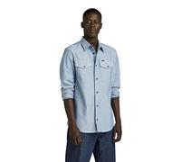 G-STAR Marine Slim Long Sleeve Shirt, Camisetas para Hombre, Multicolor (Nitro/White Oxford D24963-7665-d139), XL