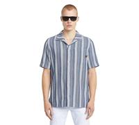 G-STAR One Pkt Regular Shirt S Camiseta, Deep Blue Irregular Stripe D26183-d916-h058, Hombres