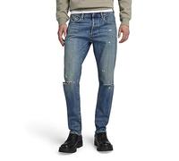 G-Star Para Hombre 3301 Slim Fit Jeans, Azul (antique faded oasis ripped 51001-D498-G128), 34W / 32L