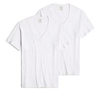 G-STAR Para Hombre Base V-Neck T-Shirt 2-Pack, Blanco (White D25500-124-110), XS