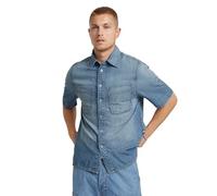 G-Star para Hombre Camisa Slanted Double Pocket Regular, Azul (Sun Faded Thames D24602-D539-G341), XL